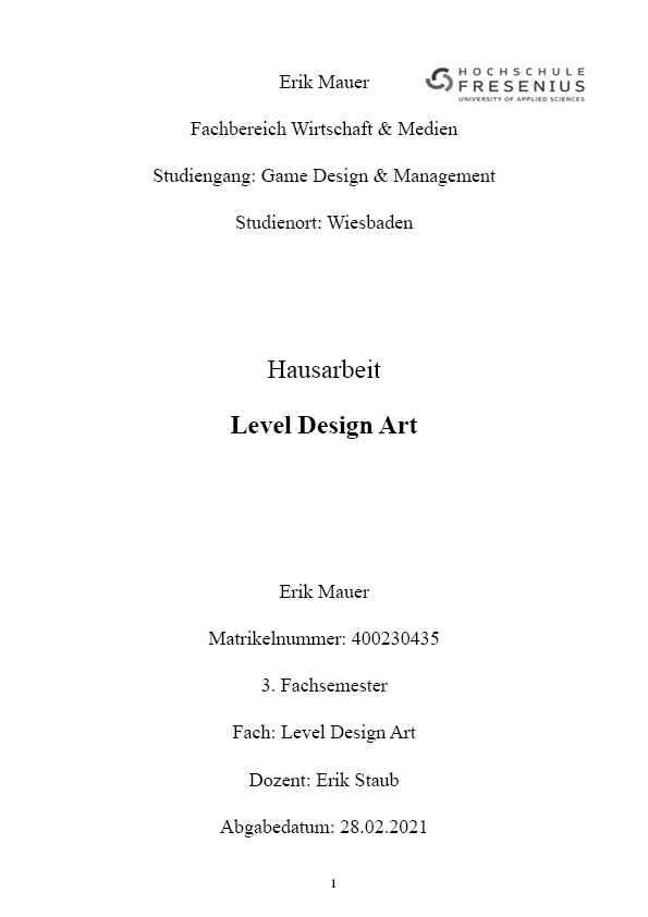Level Design Hausarbeit